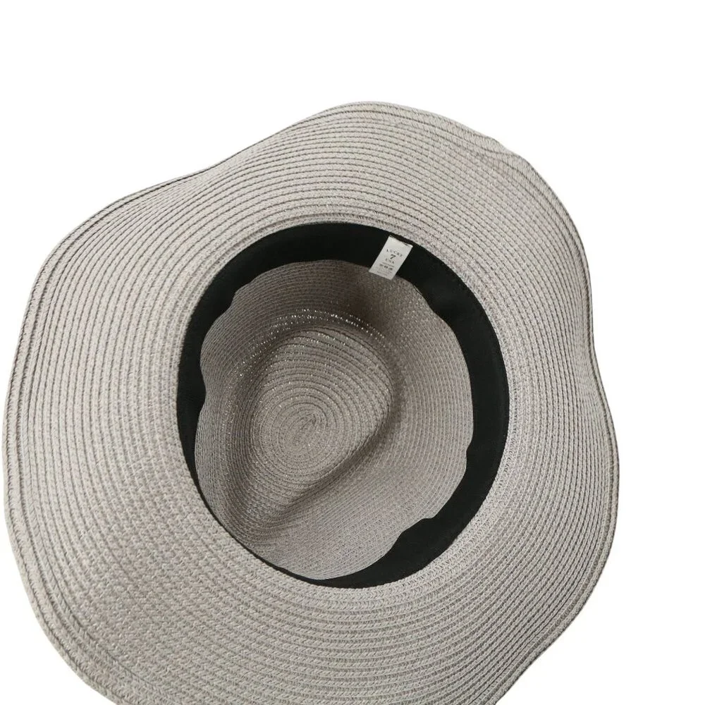 Lucky 7 USA Boho Western Light Gray Paper Straw Foldable Hat Cowboy